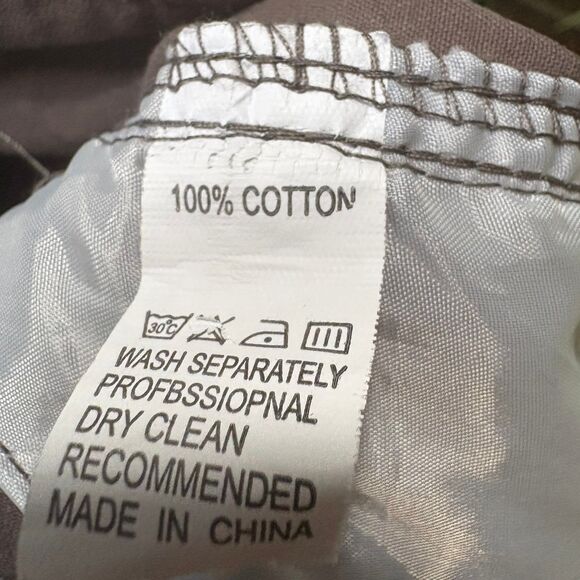 Women's Lightweight 100% Cotton Gray Cargo Pants size L - Picture 8 of 8